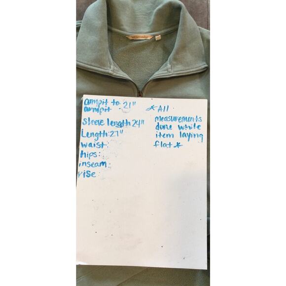 Soft Surroundings Crochet French Terry Tunic Top Size Large Teal Blue Boho Beach - Picture 6 of 12